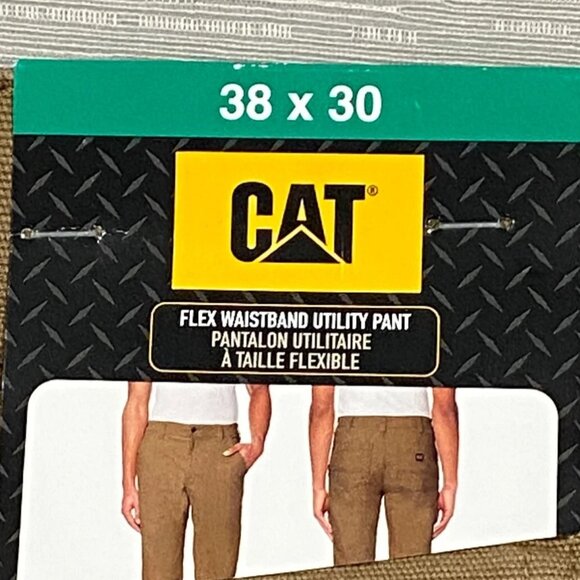 Caterpillar Utility Work Pants Mens 38 x 30 Brown Flex Waistband Cell Pocket - Picture 8 of 16